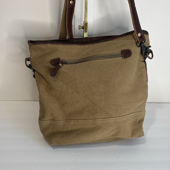 Myra Bag Striped Multicolor Canvas, Leather and Calfhair Shoulder/Crossbody Bag - Picture 4 of 11